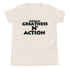 Load image into Gallery viewer, Youth Greatness N&#39; Action Statement T-Shirt (B.P)
