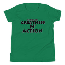 Load image into Gallery viewer, Youth Greatness N&#39; Action Statement T-Shirt (B.P)
