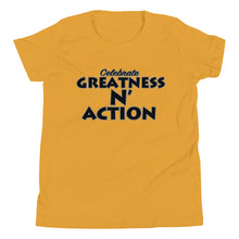 Load image into Gallery viewer, Youth Greatness N&#39; Action Statement T-Shirt (B.P)
