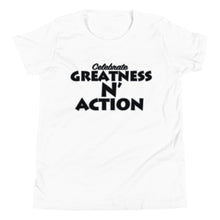 Load image into Gallery viewer, Youth Greatness N&#39; Action Statement T-Shirt (B.P)

